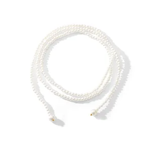 MW Elegant Water Drop Pendant Imitated Pearl Beads Chain Necklace for Women Trendy Beaded Chain Accessories  Fashion Jewelry