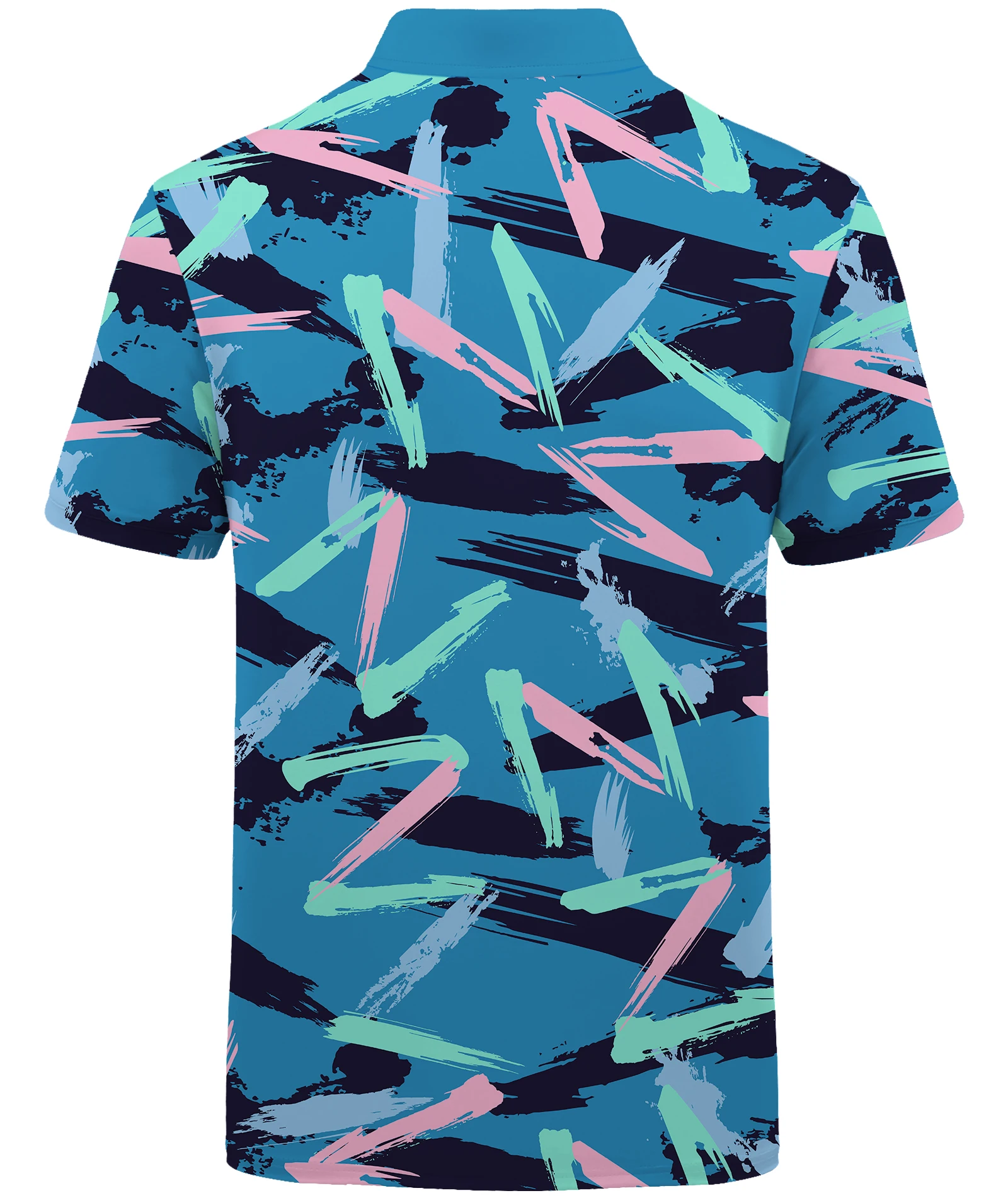 Wholesale Printed Breathable Summer Spring Short Sleeve Mid Length Polo T Shirt for Men