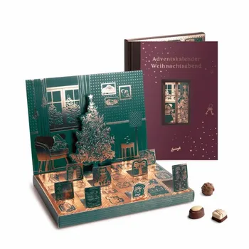 Custom Cardboard Pop up Advent Calendar Packaging Box Christmas Chocolate Wax Melt Clamshell Advent Calendar