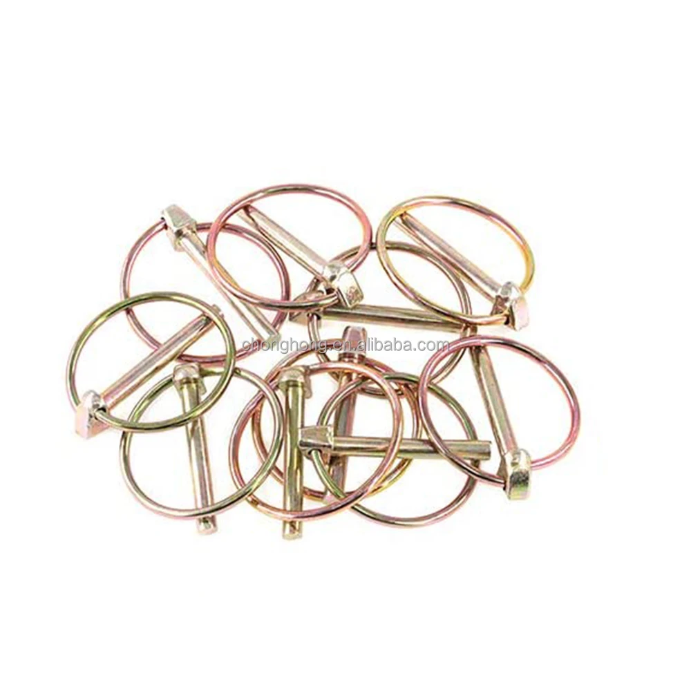 50Pcs Locking Pin Assortment Kit Heavy Duty Spring Steel Annular Ring Pins Farm Tractors Trailers Trucks Mower M4.5~M11 - 13