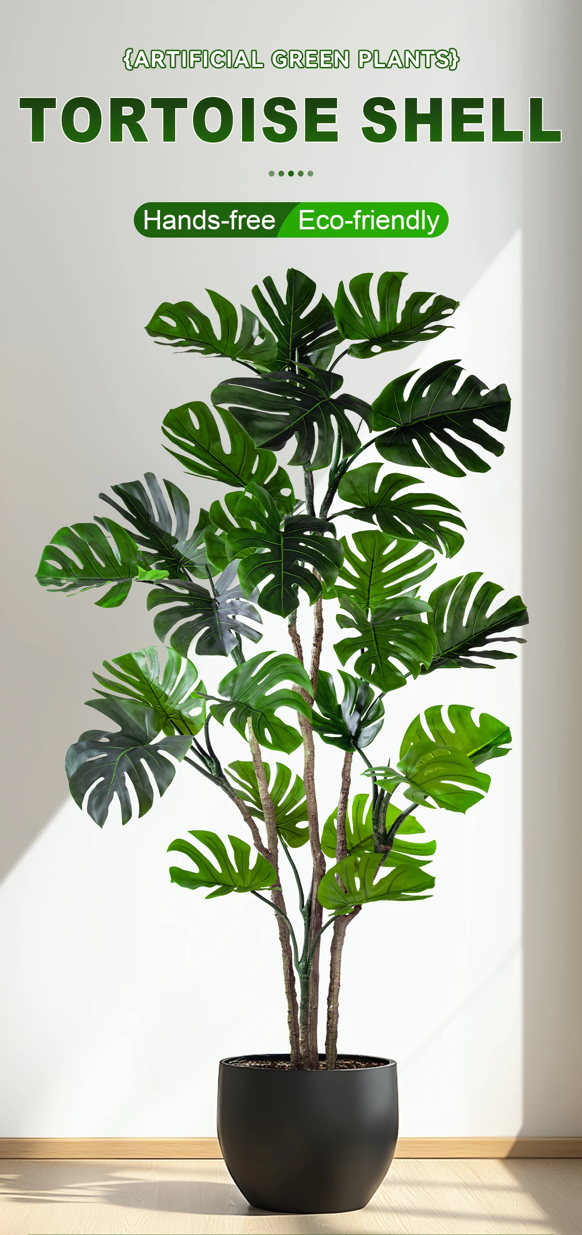 Modern Large Monstera Artificial Trees Realistic Silk Plastic Grass Faux for Indoor Outdoor Hotel Office Decor UV Landscape details