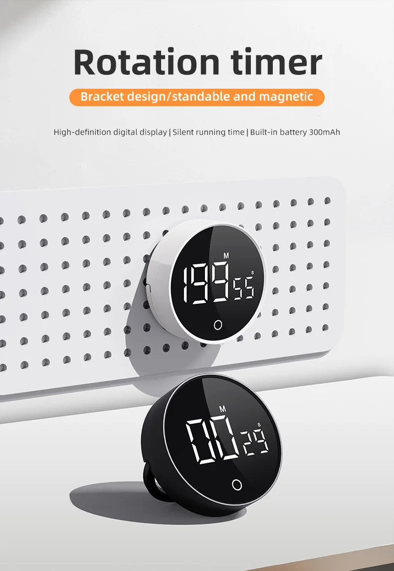 Rotary Silent Visual LED Digital Mini Smart Touch Round Magnetic ...