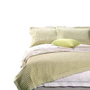 Luxury 100% Cotton Bedspread Customized Microfiber Quilted Bed Spread King White Cotton Set