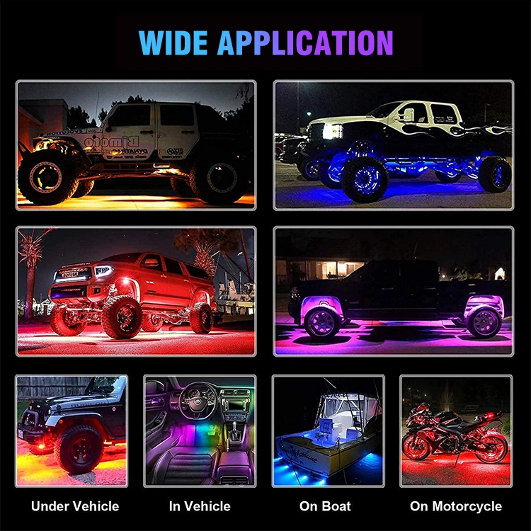 Rcj Led Light Underglow Car Decorative Crawl Utv Multicolor Underbody
