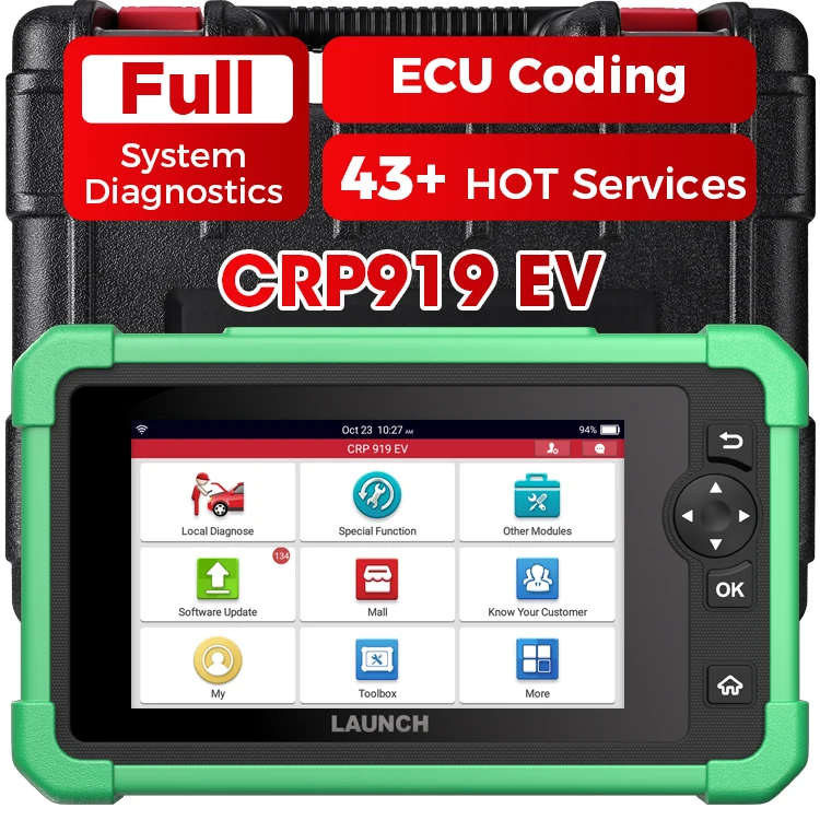 Launch CRP919 EV Diagnostic Scanner for Electric Vehicles New Energy Cars with 43+ Service Supports 11 Languages