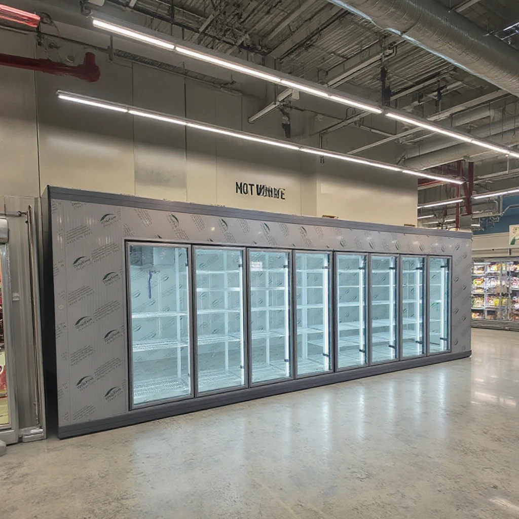 Walk-In Cooler 10 Glass Doors Commercial Cold Room Display Walk in Cooler  Freezer for C-Store