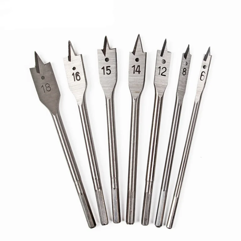 木工用6pcs塑料袋三点式桨碳钢铲形平木钻头