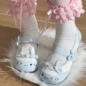 Japanese-Style Embroidered Lolita Flats Cute Versatile Mary Jane Single Shoes High-Appearance for Velcro Small Leather JK Design