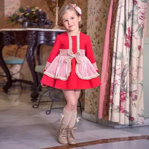 Kids Clothing Custom Europe Spanish Christmas Festival Winter Baby Girl's Dress