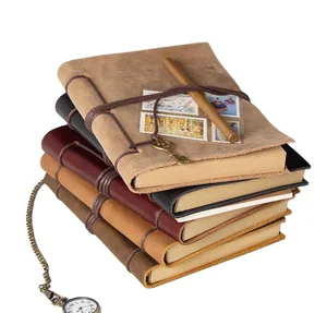 Best Seller A6 Customizable Journal Notebook Hardcover with Artificial Leather PU Loose-leaf Spiral Binding for Office Students