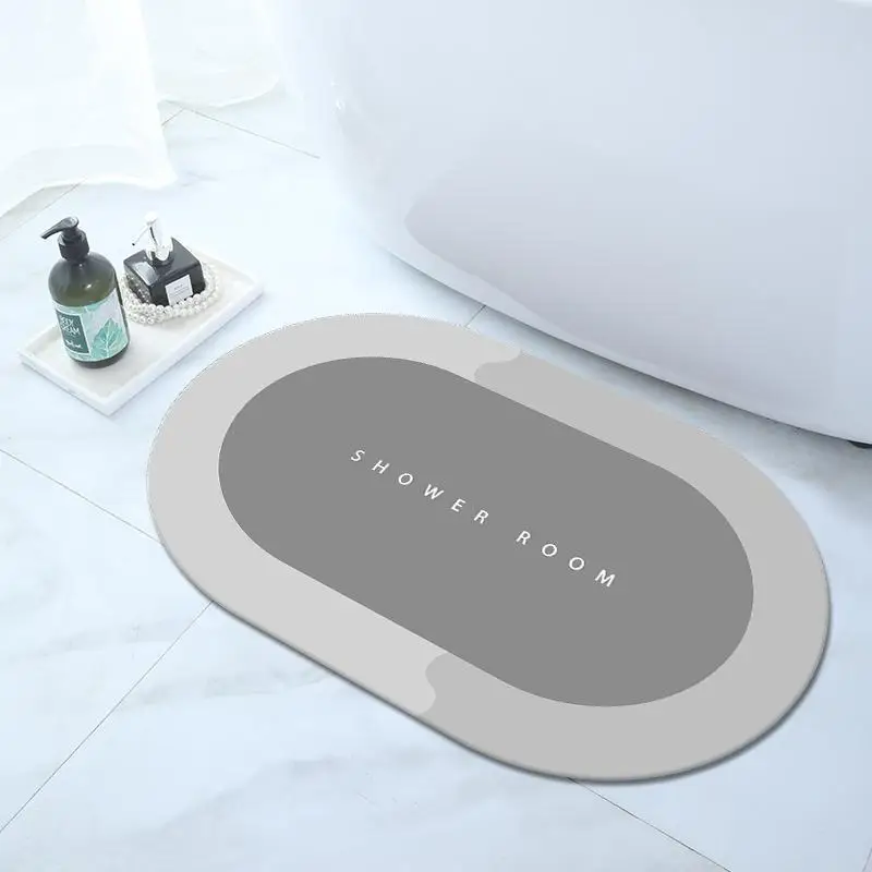 Ultra Absorbent Bath Mat Quick Drying Bathroom Non-slip Entry Door Mat Diatomite Bathroom Non-slip Mat factory