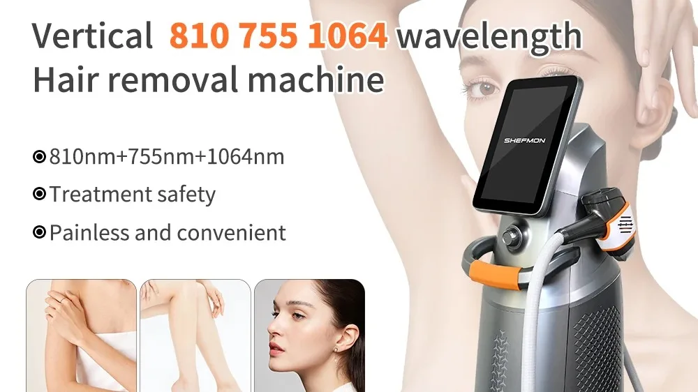 Low Power Triple Wave Commercial Laser Hair Removal Machines For Sale