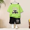 Jeep# t corto verde chiaro + pantaloncini neri