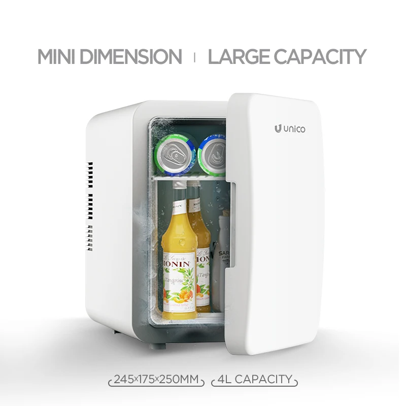 Unico 4L Portable Mini Compressor Car Mini Refrigerator 12V 220V 12Volts Car Minibar Fridges for Outdoor Use