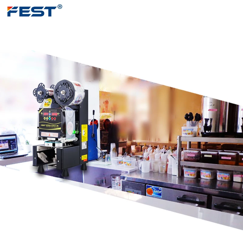 FESTカップシーラー自動プラスチックフィルムタピオカミルクティー炭酸