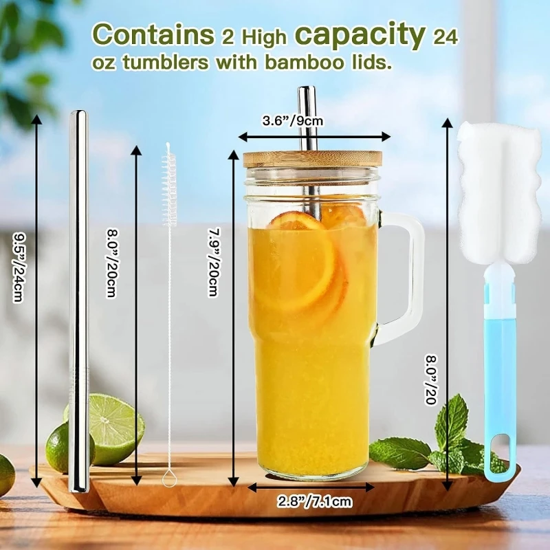 Wholesale Straight Clear Frosted Glass Travel Mugs 12Oz 16Oz 20Oz 24Oz  Dishwasher & Microwave Safe American Style Wooden Lid| Alibaba.com