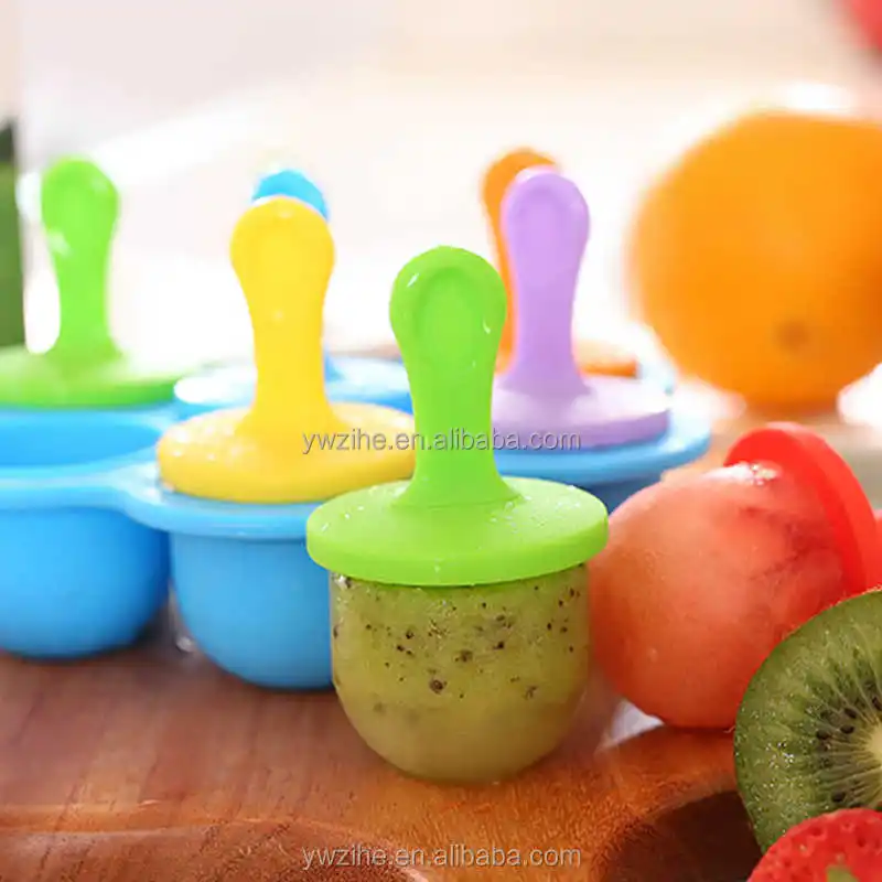 Ice Cream Maker Mold Ice Pops Mold Silicone Baby DIY Food Supplement Tools  Popsicle Mould Ice Cream Ball Maker