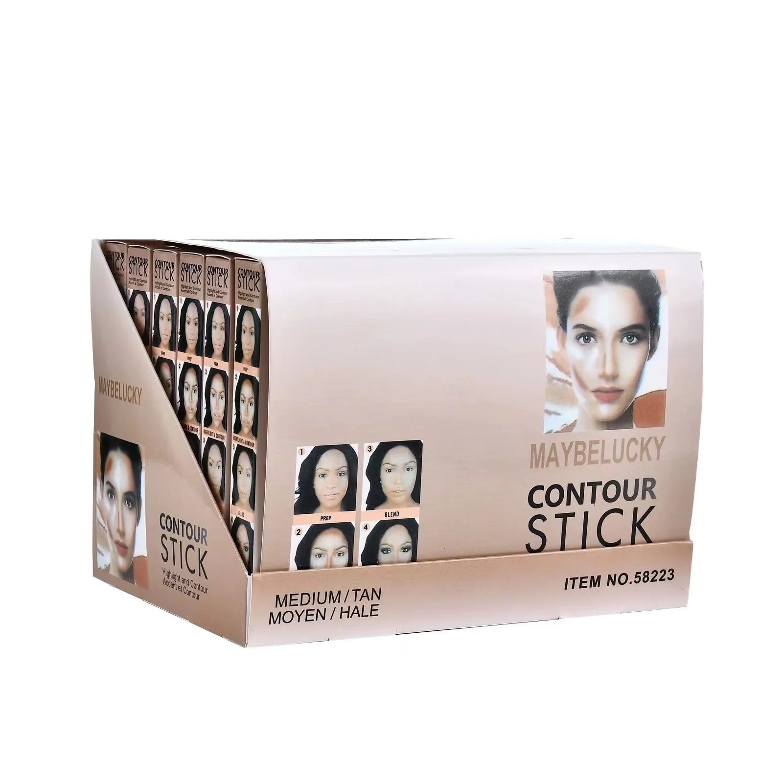XRB01A Vegan Contour Stick Full Coverage Concealer Highlighter Double Head Bronzer and Highlighter Herbal Ingredient Makeup