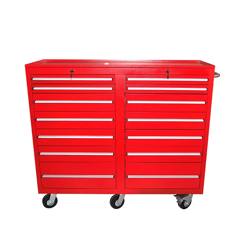Customized 56 Inch Metal Red Rolling Tool Chest Cabinet with 14 Drawers