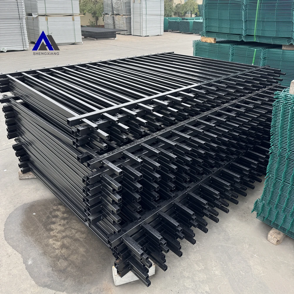 VerifiedPro Factory Shengxiang Wrought Iron Fence Metal Ornamental Picket Fence Panel Sliding Gate for Home Garden Fencing
