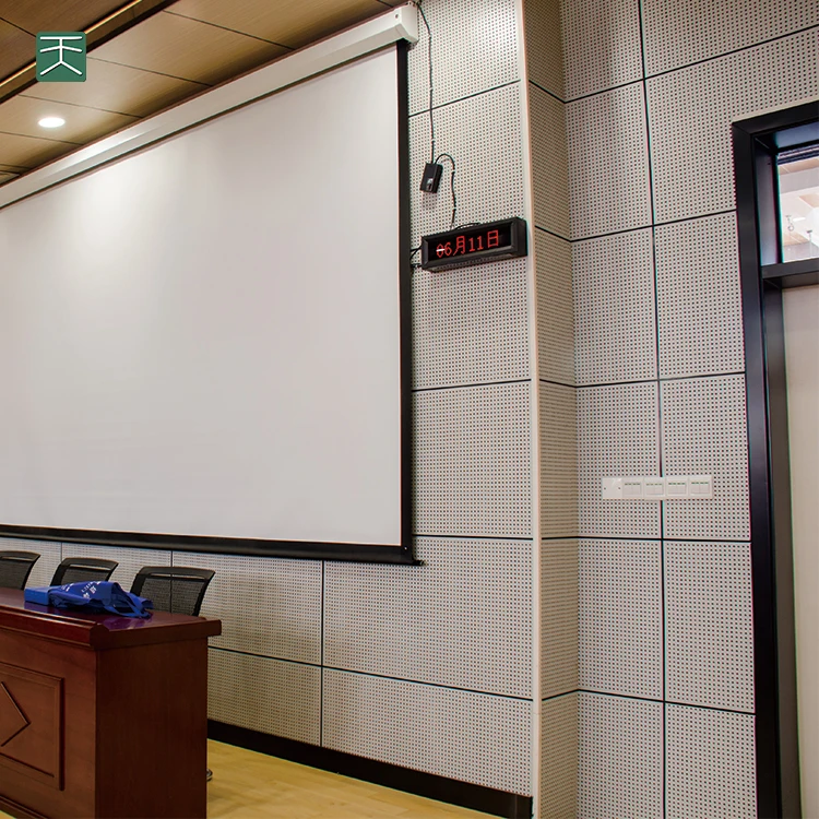 Tiange Function Room Square Holes Sound Absorbing Soundproof Treatment Perforated Wood Acoustic Panels