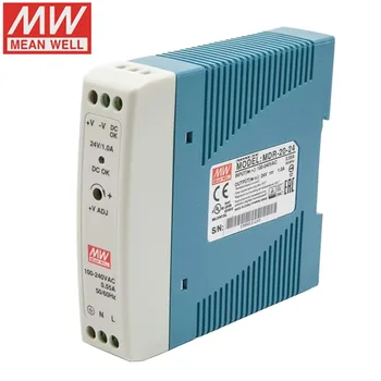 Mean well MDR-20-24 20W 24V1A Single Output Industrial DIN Rail Power Supply 24v Din Rail Switching power supply  Hot on sale