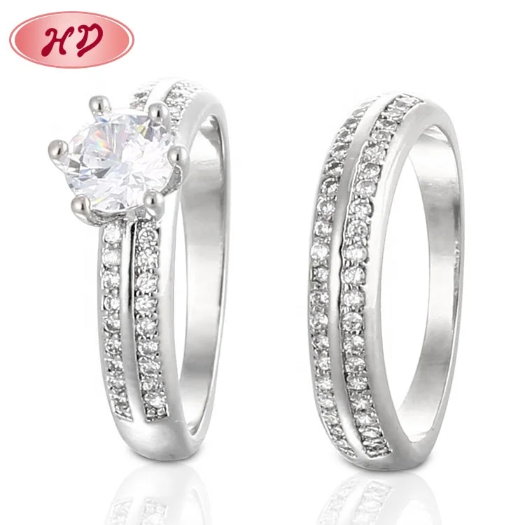 Beautiful Jewelry Single Stone Simple Design Couples Finger Ring for Wedding