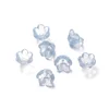 Glass flower beads - transparent light blue