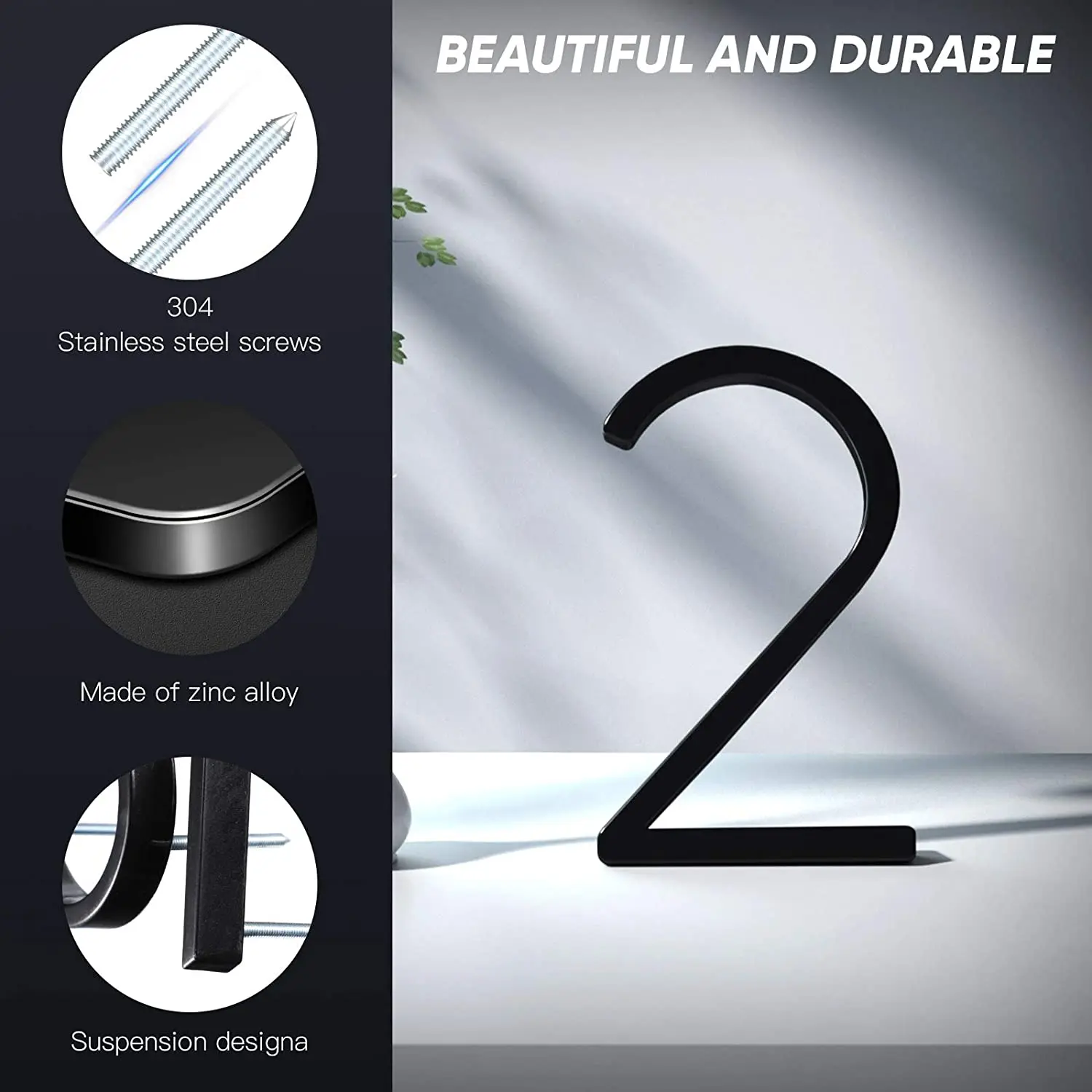 Custom Modern Door Number Floating House Number Letters Zinc Alloy