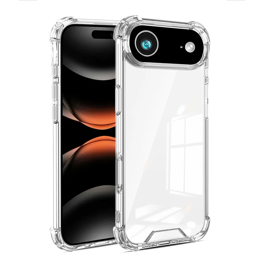 product anti fall transparent tpu phone case for iphone 17air 17 pro max clear shockproof hard cover four corner protection mobile case-3