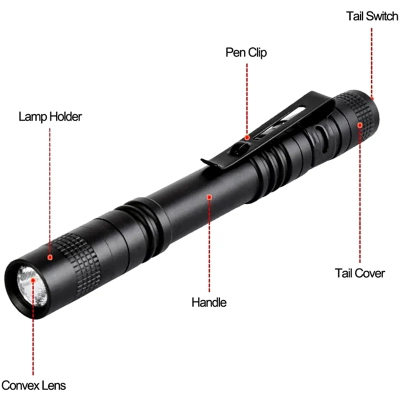Lampe Torche LED Tactique, Petite, Noire, étanche Et Puissante, Neuve