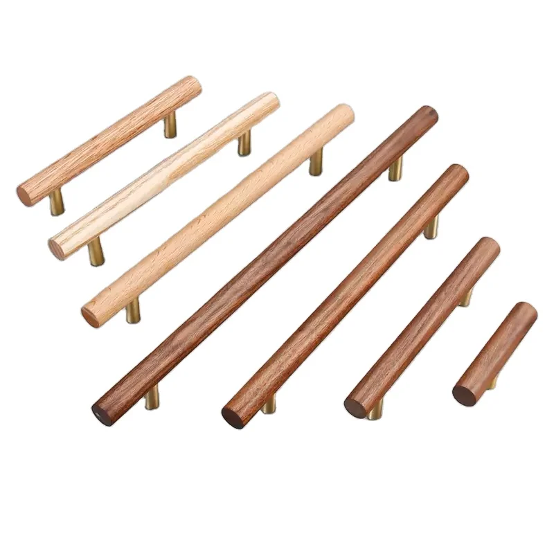 Modern Wood Handles Wardrobe Kitchen Cupboard Pulls Drawer