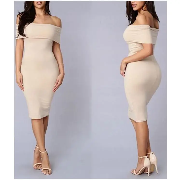 skin colour bodycon dress