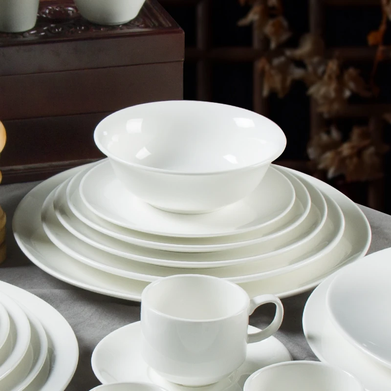 Ceramic Dinner Hotel Collection White Dishes Ceramic Manufacturing