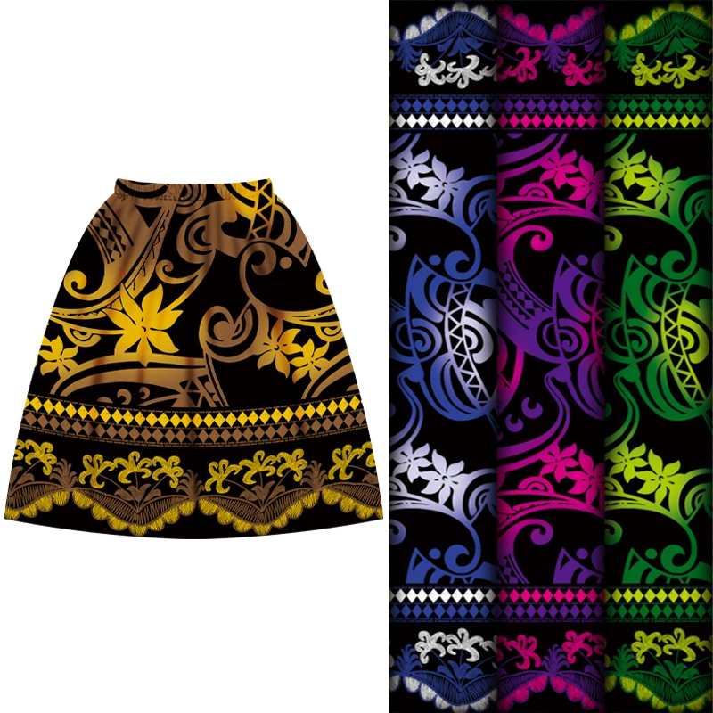 Henry пользовательский дизайн ткани фиолетовый и красный полинезийский Стиль Полиэфирная Ткань с принтом для юбки Guam