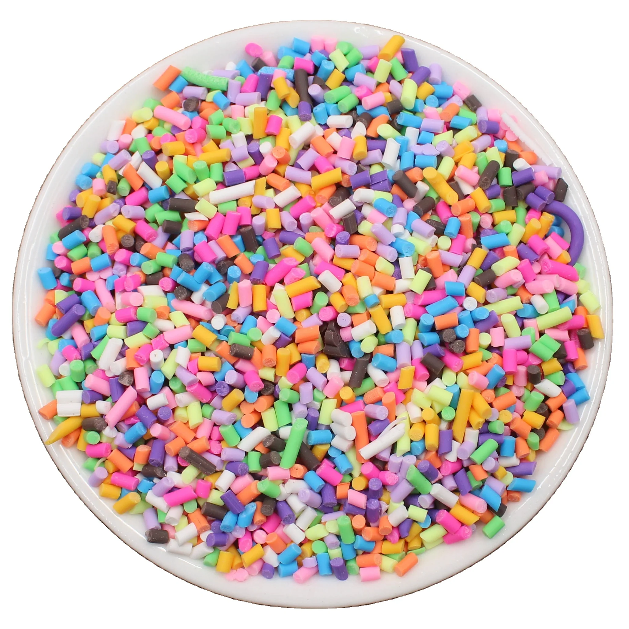 Оптовая продажа 3-5 мм разноцветные конфеты полимерная глина разбрызгиватель для украшения тортов Детские Поделки изготовление ювелирных изделий