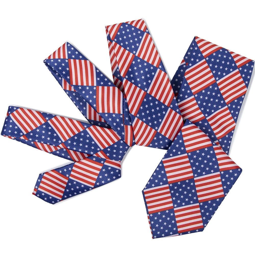 Geometric Square American Flag Necktie Usa Flag Us Patriotic Neck Tie ...