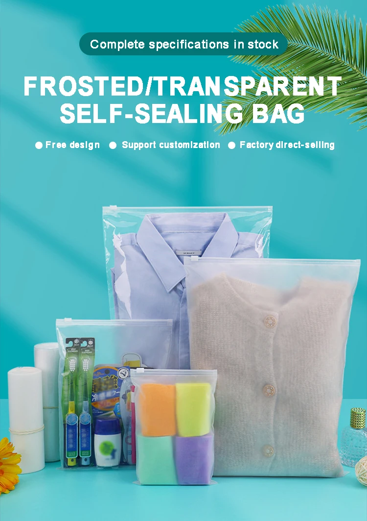 Translucent Pvc Clear Plastic Bags Custom Logo Frosted Poly Zipper Bags