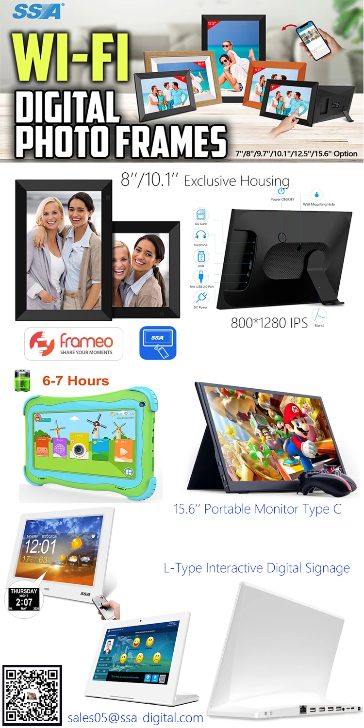 Large Stock Frameo App 10.1" Touch Screen Wallmountable Send Photos