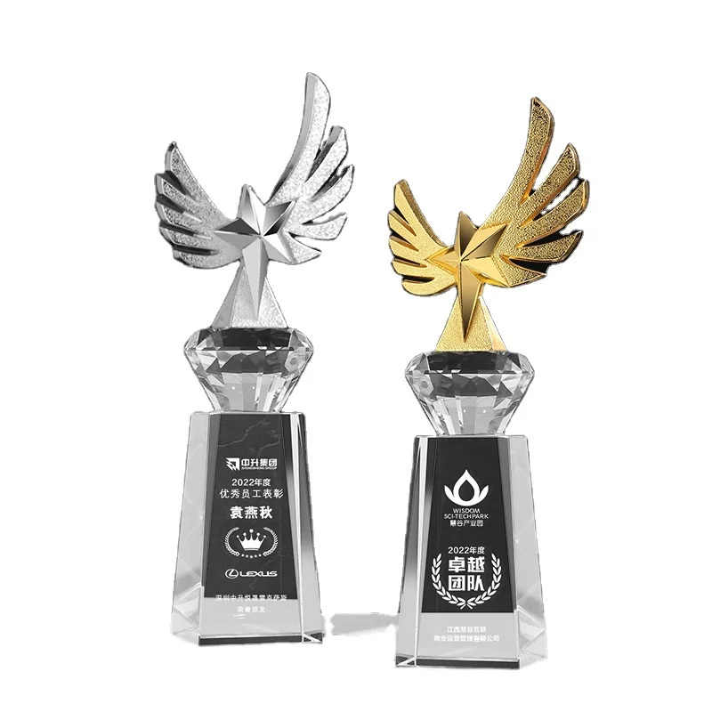 New Designed Crystal Star Award custom cheap Crystal sports Trophy for Souvenir Gift