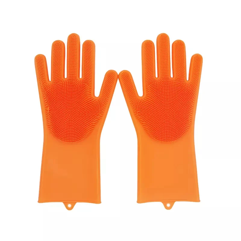 High Quality Silicone Dishwashing Gloves for Kitchen Scrubbing and