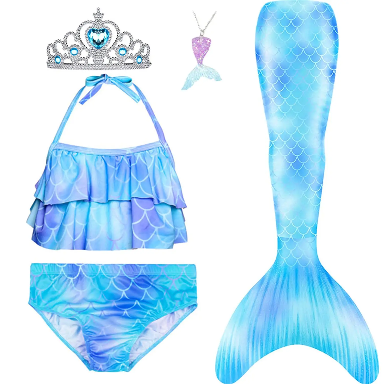 Girls Swimsuit Mermaid Tails For Swimming Princess Bikini Bathing Suit ...