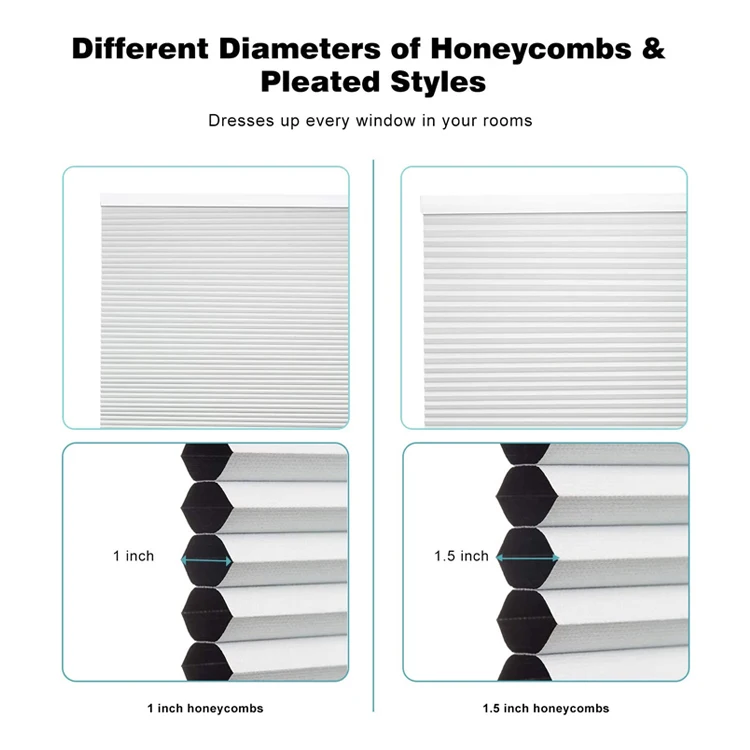 China Factory Sunscreen Curtain Children Safety Cordless Pleated Cellular Fabric Shades