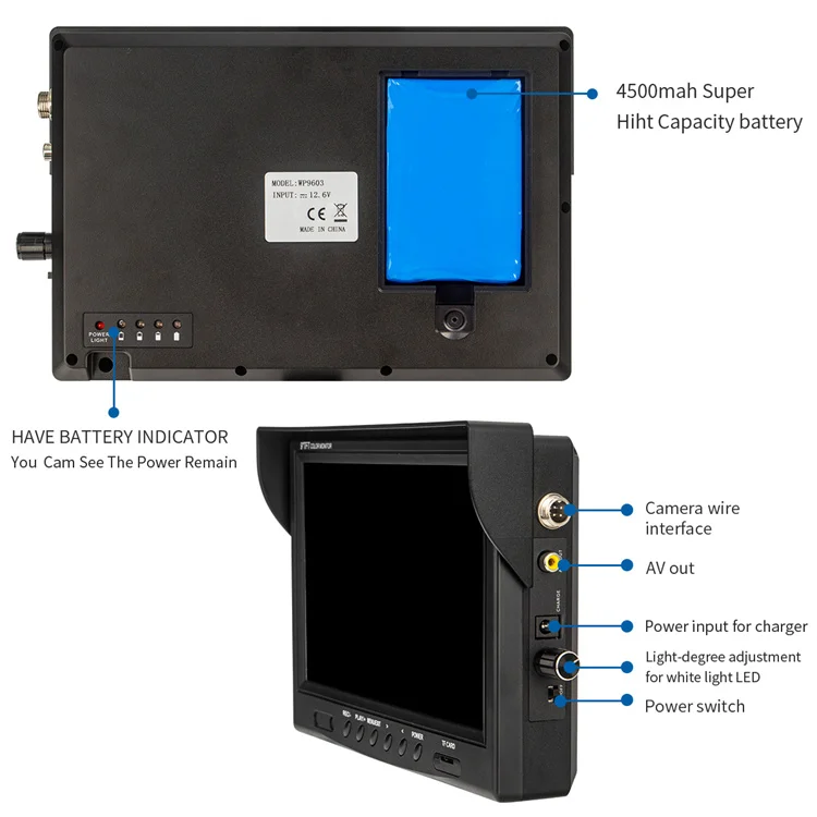 Pipe Inspection Camera 9Inch 1080P HD Screen 512Hz Sonde/Self-leveling16GB Video Audio Recording&IP68 Waterproof supplier
