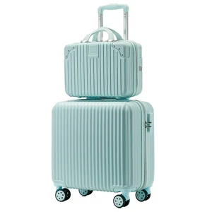 custom logo Custom Logo 2-Piece Hardside Travel Luggage Set 18-Inch Cabin Size Spinner Wheels ABS Material Suitcase for Travelling