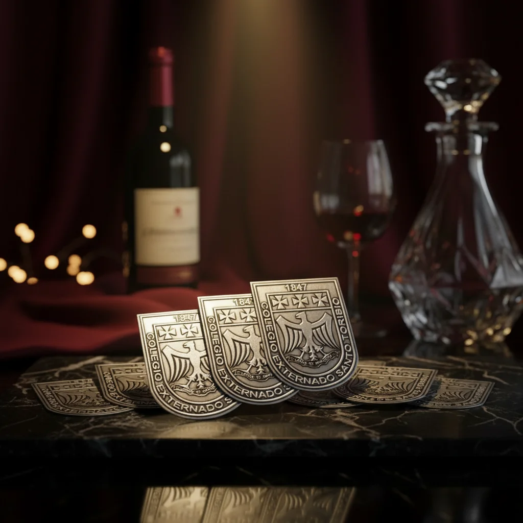 High Grade Luxury Custom Aluminum Nameplate with Casting Technique Waterproof Custom Brand Bottle Sticker Premium Red Wine