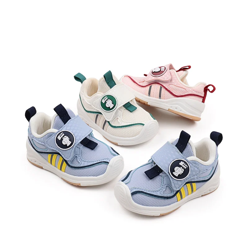 Spring and Autumn Fashionable Breathable PU Mesh Casual Walking Shoes for Boys and Girls  Kids Court Sneakers