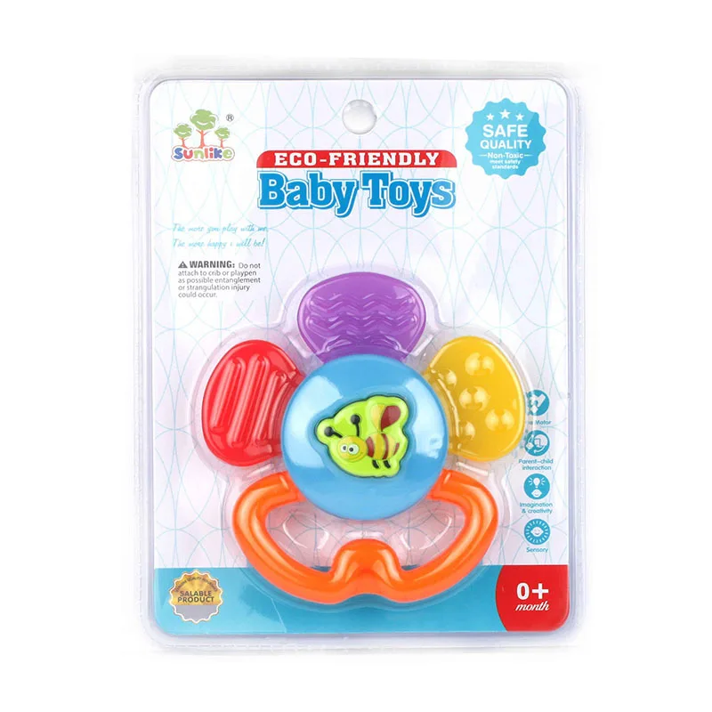 Cheap price plastic cute pattern design baby rattle squeaky toys shaking bell for sale Baby series rattle toys