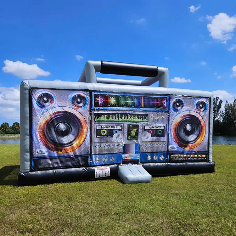 Inflatable Boombox Cooler - Retro Party Cooler With Speaker Look, 23x15x15 Inches