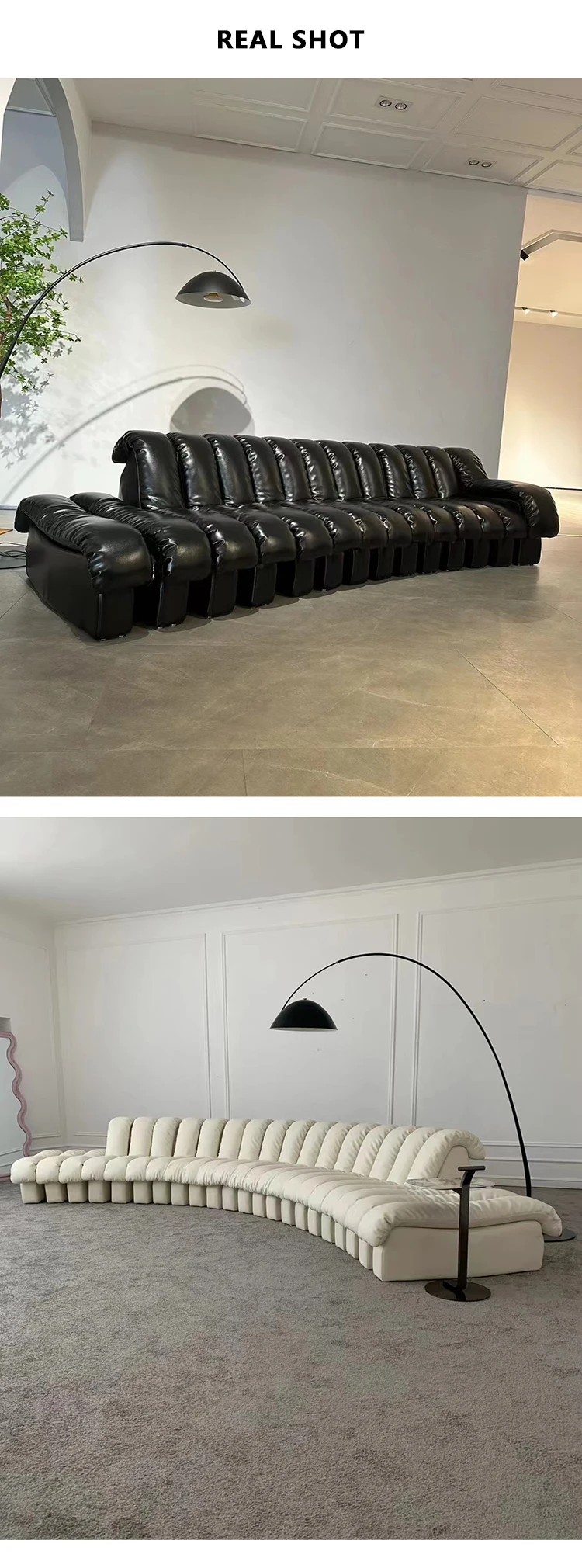 New Design Spine Sofa Set 5 Seater Modern Lounge Round Sofa Curved Sofa